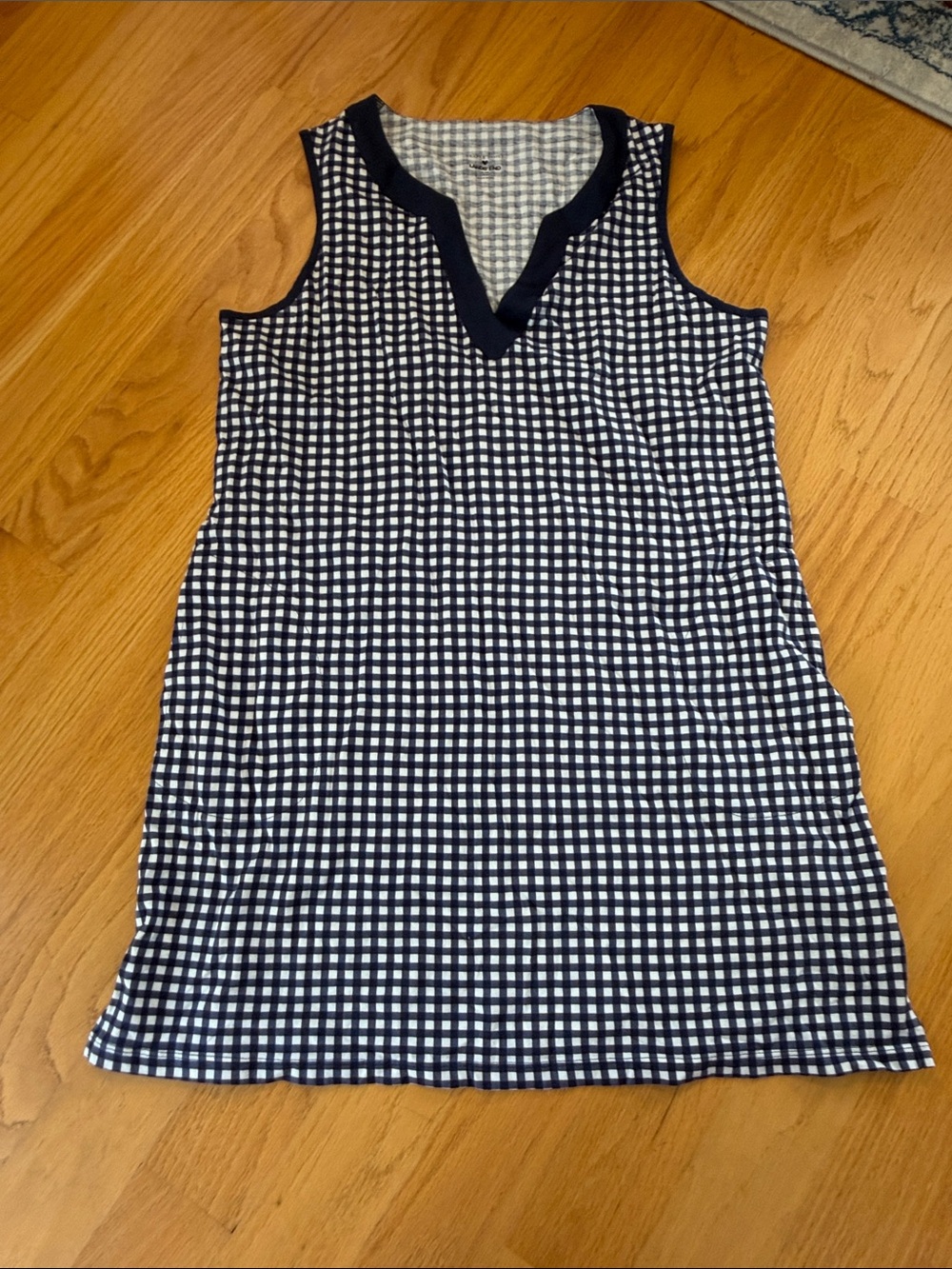 Draper James x Lands' End Gingham Sleeveless Dress size large petite